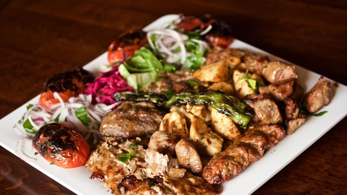 A shared mixed grill platter
